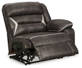 Kincord Midnight Faux Leather 2-Piece Power Reclining Sectional Loveseat