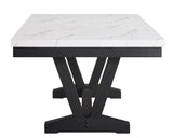 Vance White Black Marble Rectangular Dining Room Set