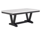 Vance White Black Marble Rectangular Dining Room Set