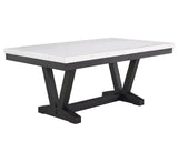 Varley Light Gray White Rectangular Dining Room Set