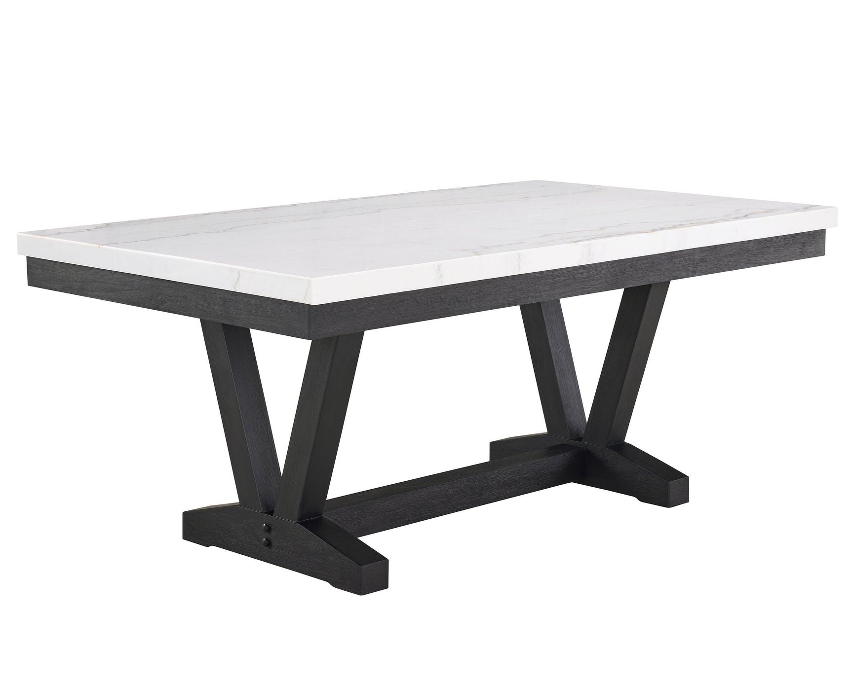 Varley Light Gray White Rectangular Dining Room Set