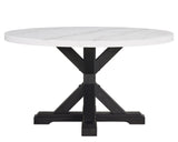 Varley Light Gray White Round Dining Room Set