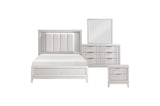 Florence Antique White Upholstered LED Panel Bedroom Set