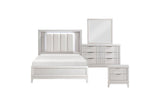Florence Antique White Upholstered LED Panel Bedroom Set