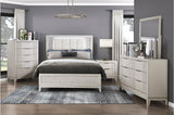 Florence Antique White Upholstered LED Panel Bedroom Set