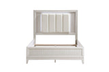 Florence Antique White Upholstered LED Panel Bedroom Set