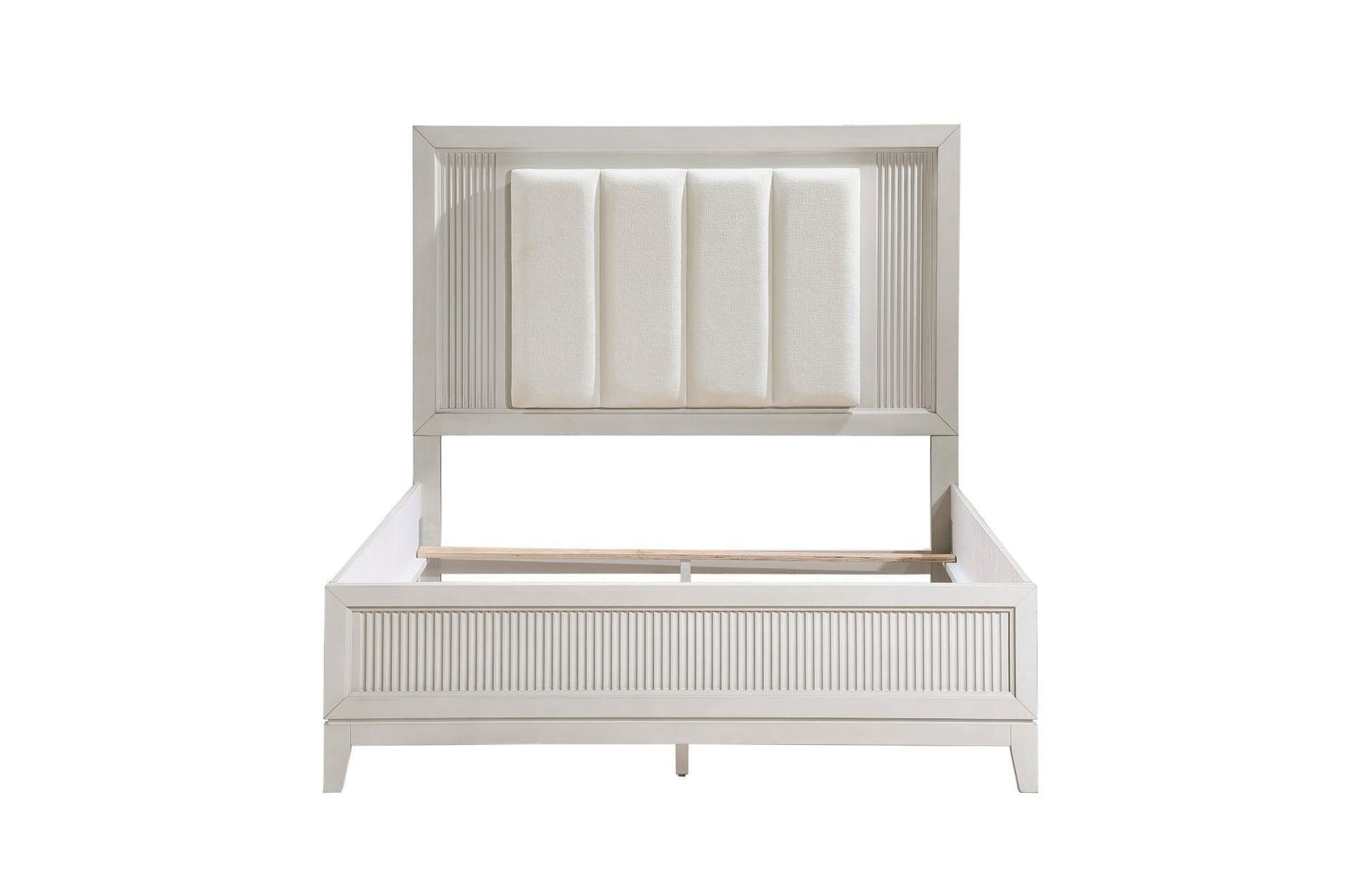 Florence Antique White Upholstered LED Panel Bedroom Set