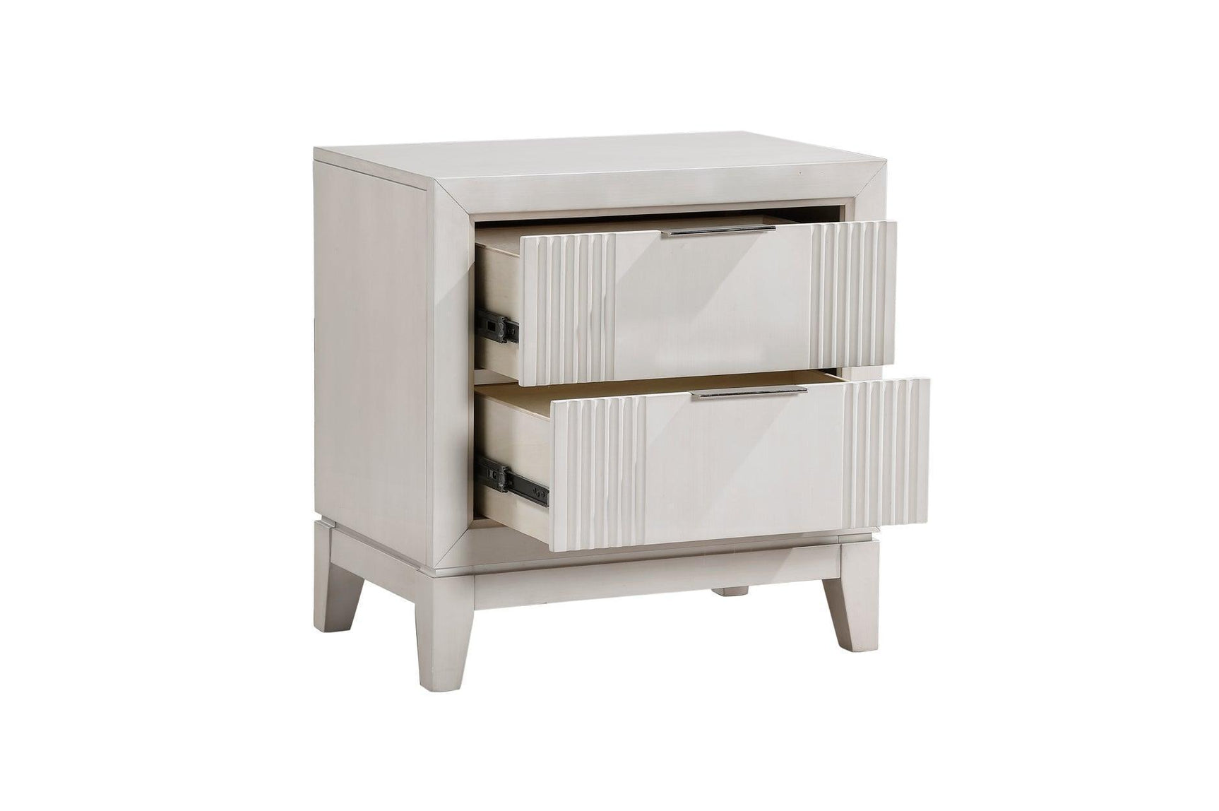 Florence Antique White Upholstered LED Panel Bedroom Set