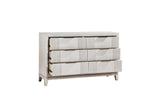 Florence Antique White Upholstered LED Panel Bedroom Set