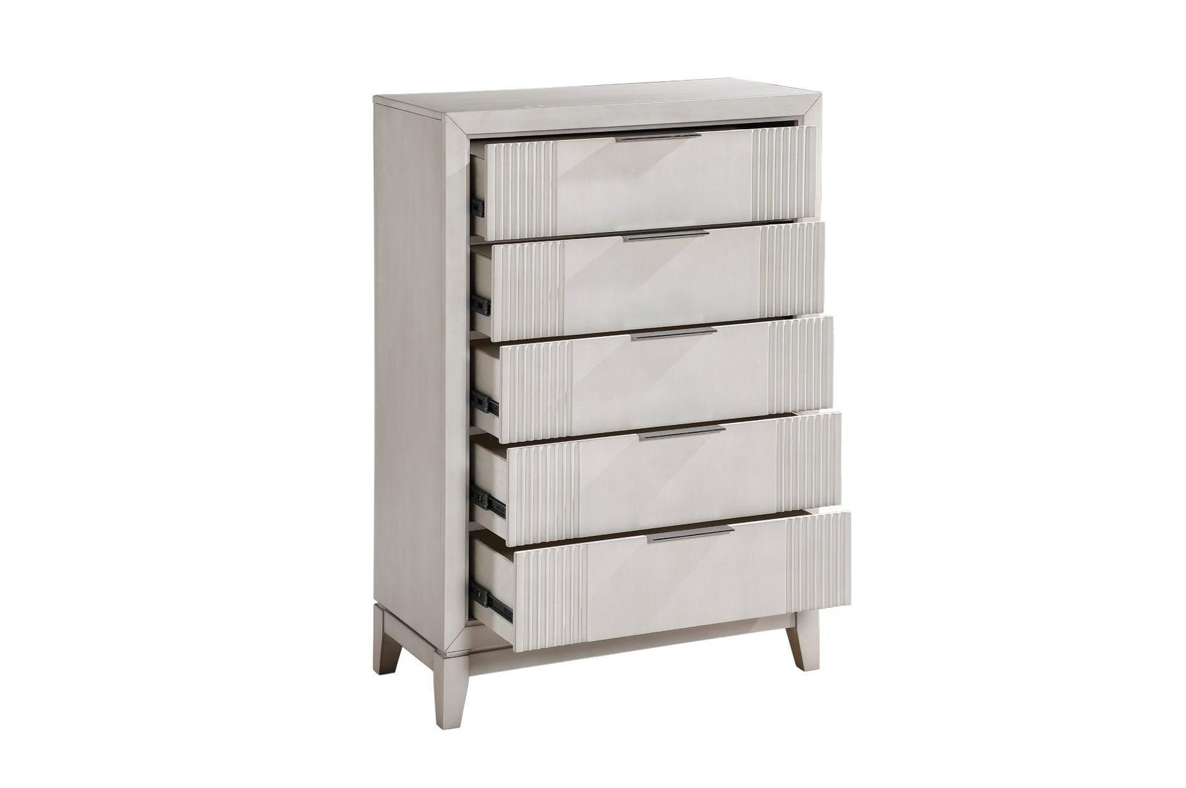 Florence Antique White Upholstered LED Panel Bedroom Set