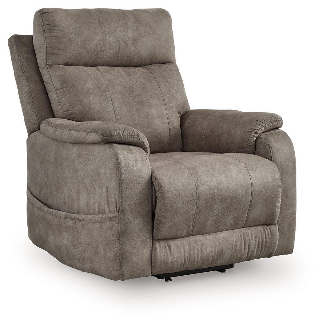Crestmeade Fossil Faux Leather Power Lift Recliner