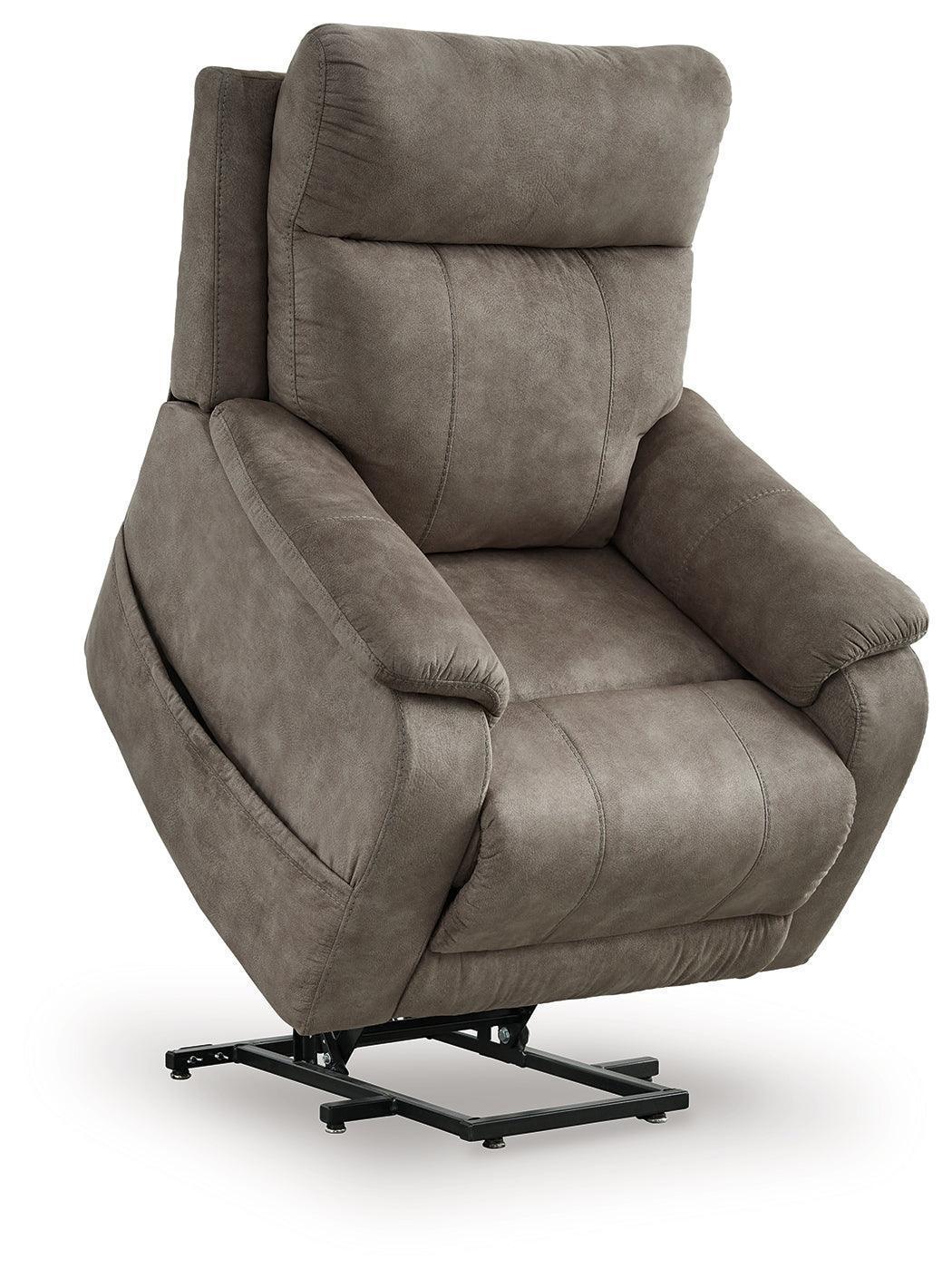 Crestmeade Fossil Faux Leather Power Lift Recliner