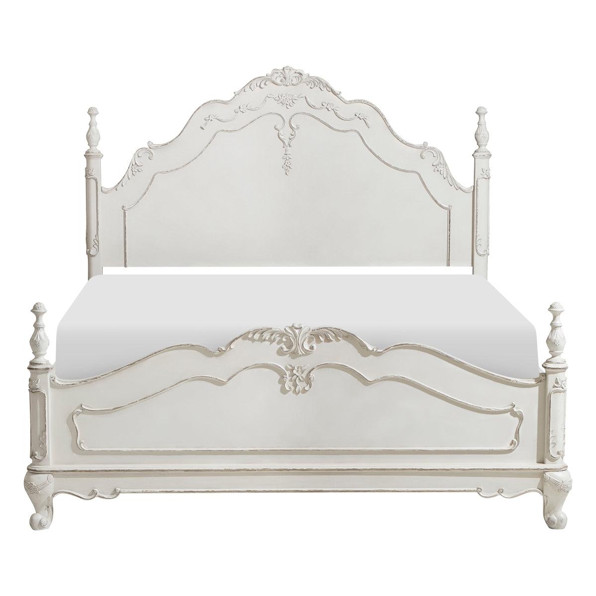 Cinderella White Panel Queen Bed