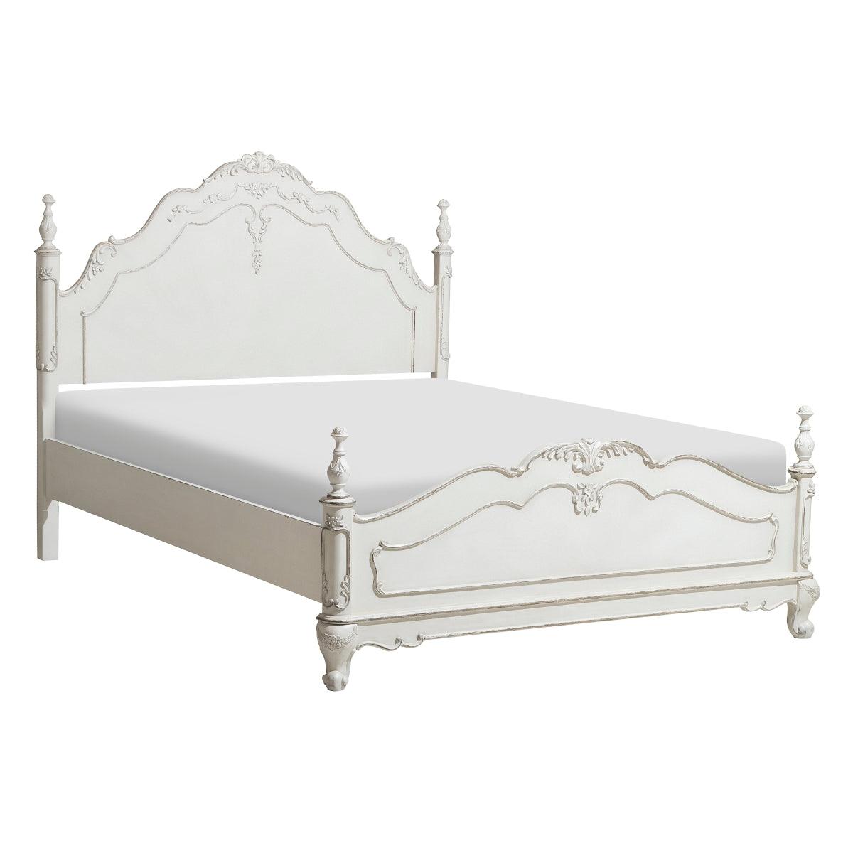 Cinderella White Panel Queen Bed