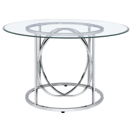 Levy 48-inch Round Glass Top Dining Table Chrome — product image 2