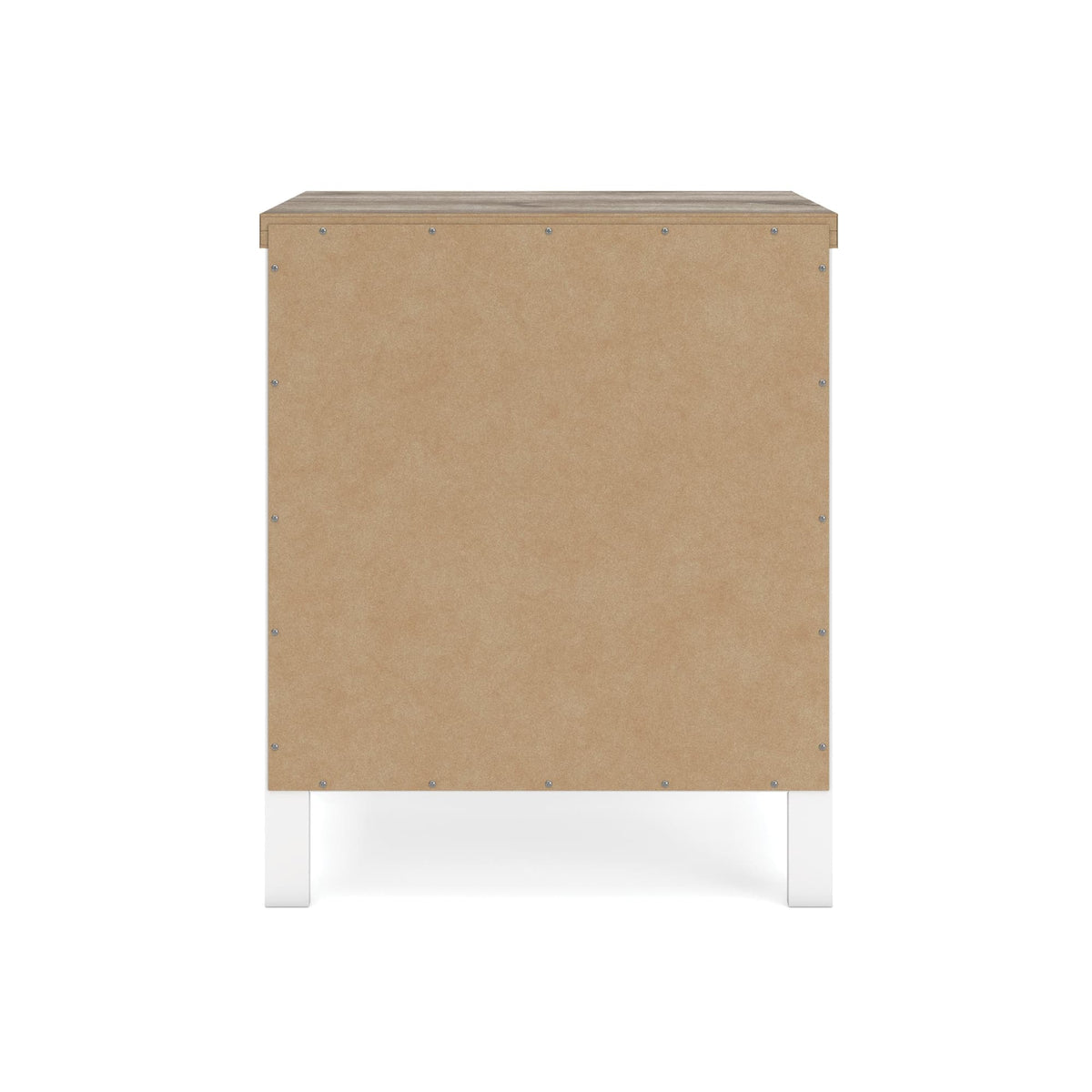 Kerisden White/Brown Nightstand — back view