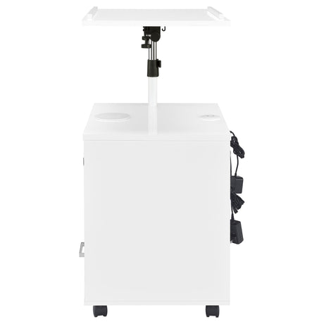 Lerma 1-Drawer Adjustable Tray Top Nightstand with Speaker White High Gloss — product image 10