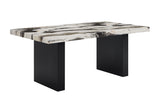 Vega Brown Black Faux Marble Dining Room Set