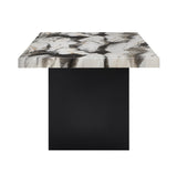 Vega Brown Black Faux Marble Dining Room Set