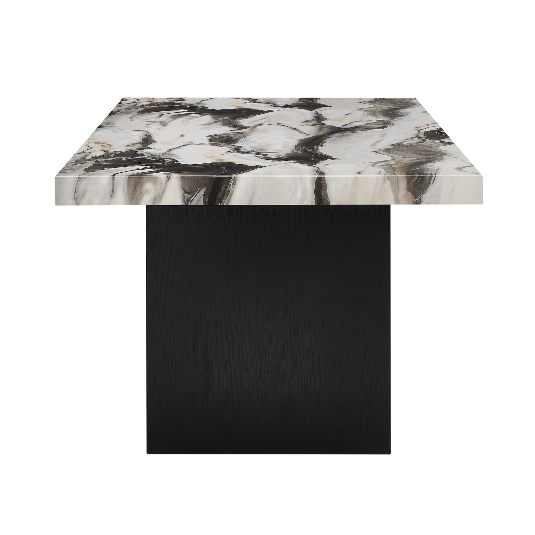 Vega Brown Black Faux Marble Dining Room Set