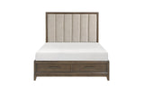 Cambridge Brown Upholstered Storage Platform Bedroom Set