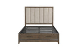 Cambridge Brown Upholstered Storage Platform Bedroom Set