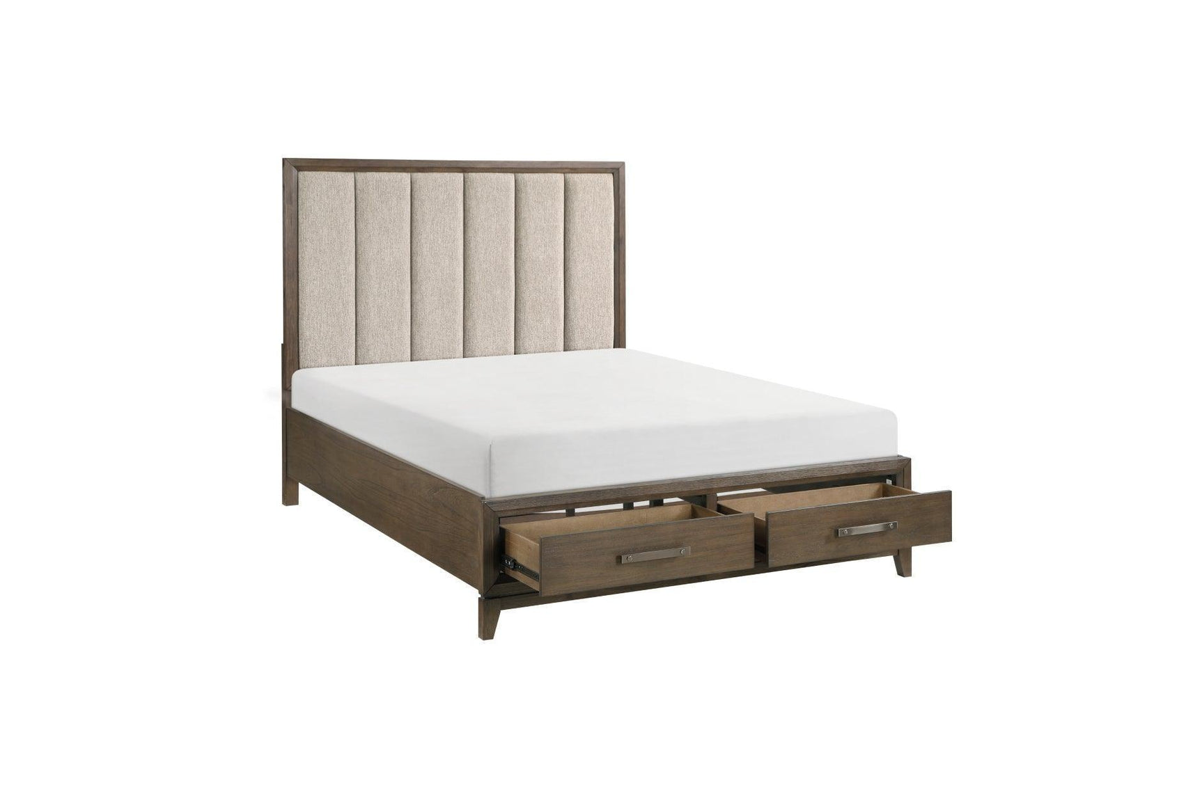 Cambridge Brown Upholstered Storage Platform Bedroom Set