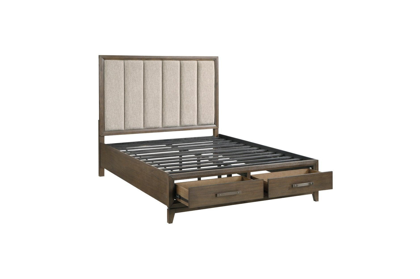 Cambridge Brown Upholstered Storage Platform Bedroom Set