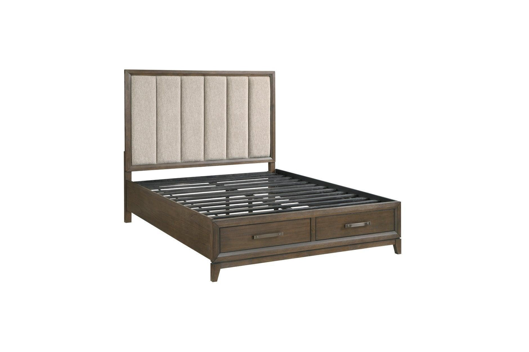 Cambridge Brown Upholstered Storage Platform Bedroom Set