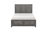 Garretson Gray Modern Transitional Okume Veneer Solid Wood Metal Storage Bedroom Set - Ella Furniture