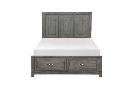 Garretson Gray Modern Transitional Okume Veneer Solid Wood Metal Storage Bedroom Set - Ella Furniture