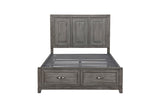 Garretson Gray Modern Transitional Okume Veneer Solid Wood Metal Storage Bedroom Set - Ella Furniture