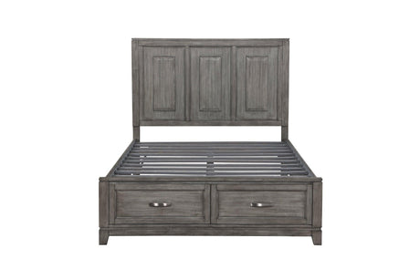 Garretson Gray Modern Transitional Okume Veneer Solid Wood Metal Storage Bedroom Set - Ella Furniture