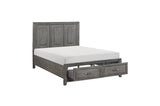 Garretson Gray Modern Transitional Okume Veneer Solid Wood Metal Storage Bedroom Set - Ella Furniture