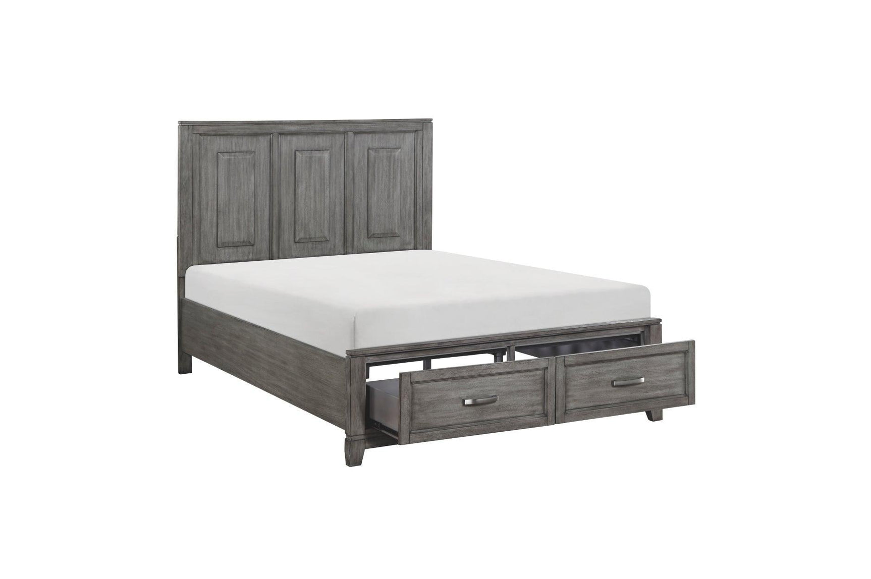 Garretson Gray Modern Transitional Okume Veneer Solid Wood Metal Storage Bedroom Set - Ella Furniture