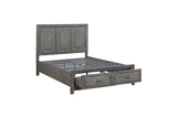 Garretson Gray Modern Transitional Okume Veneer Solid Wood Metal Storage Bedroom Set - Ella Furniture