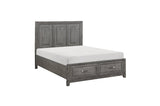 Garretson Gray Modern Transitional Okume Veneer Solid Wood Metal Storage Bedroom Set - Ella Furniture