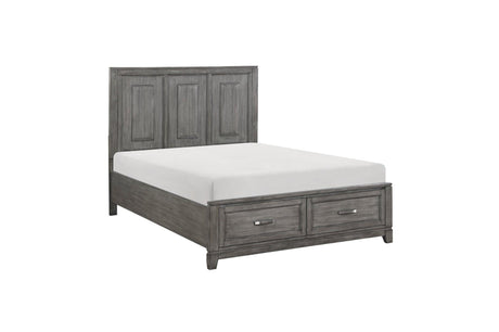 Garretson Gray Modern Transitional Okume Veneer Solid Wood Metal Storage Bedroom Set - Ella Furniture