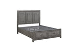 Garretson Gray Modern Transitional Okume Veneer Solid Wood Metal Storage Bedroom Set - Ella Furniture