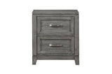 Garretson Gray Modern Transitional Okume Veneer Solid Wood Metal Storage Bedroom Set - Ella Furniture