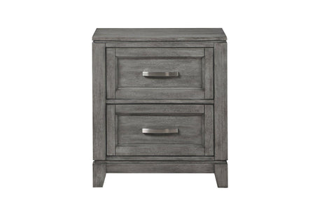 Garretson Gray Modern Transitional Okume Veneer Solid Wood Metal Storage Bedroom Set - Ella Furniture
