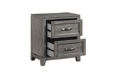 Garretson Gray Modern Transitional Okume Veneer Solid Wood Metal Storage Bedroom Set - Ella Furniture