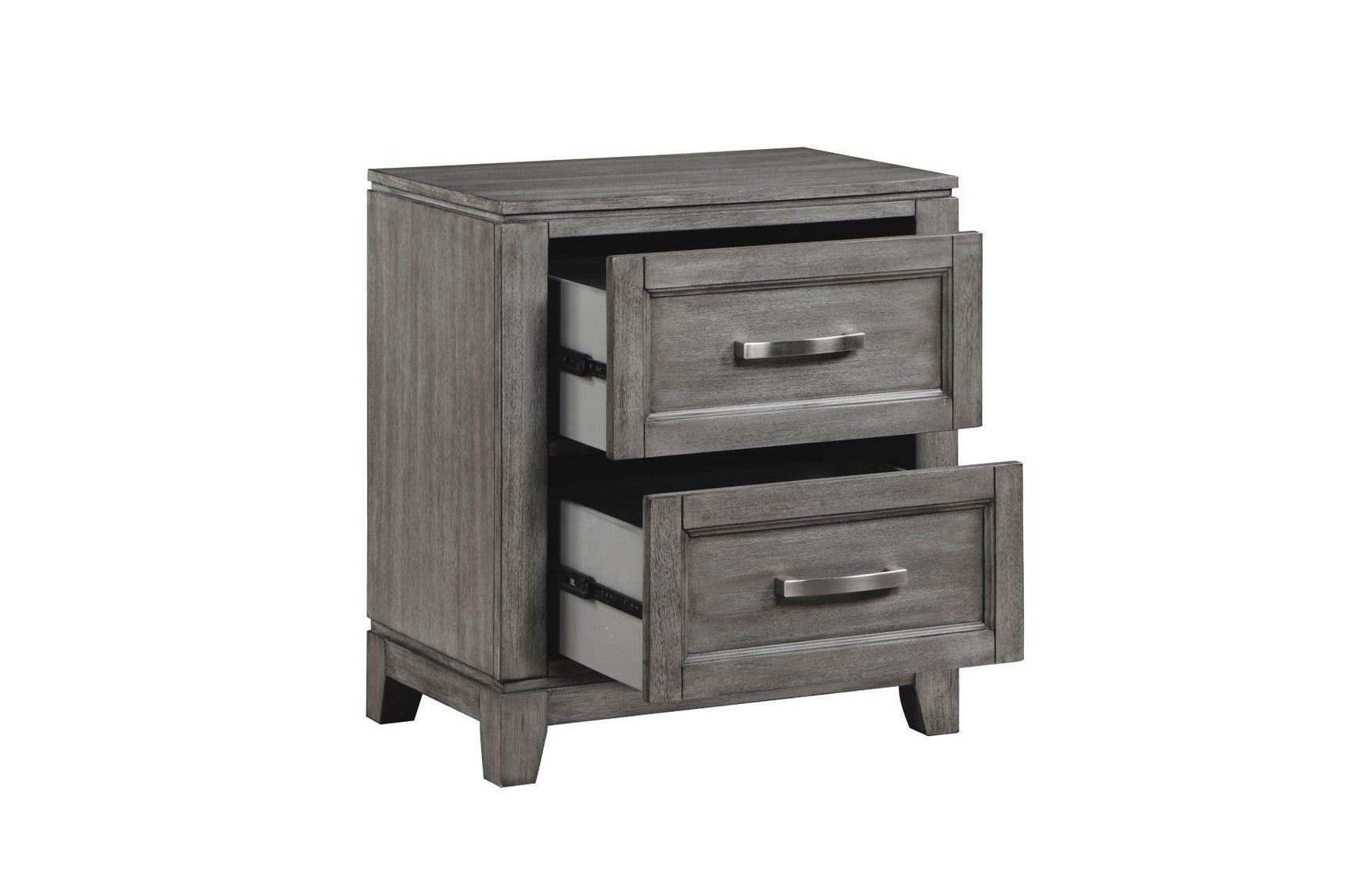Garretson Gray Modern Transitional Okume Veneer Solid Wood Metal Storage Bedroom Set - Ella Furniture