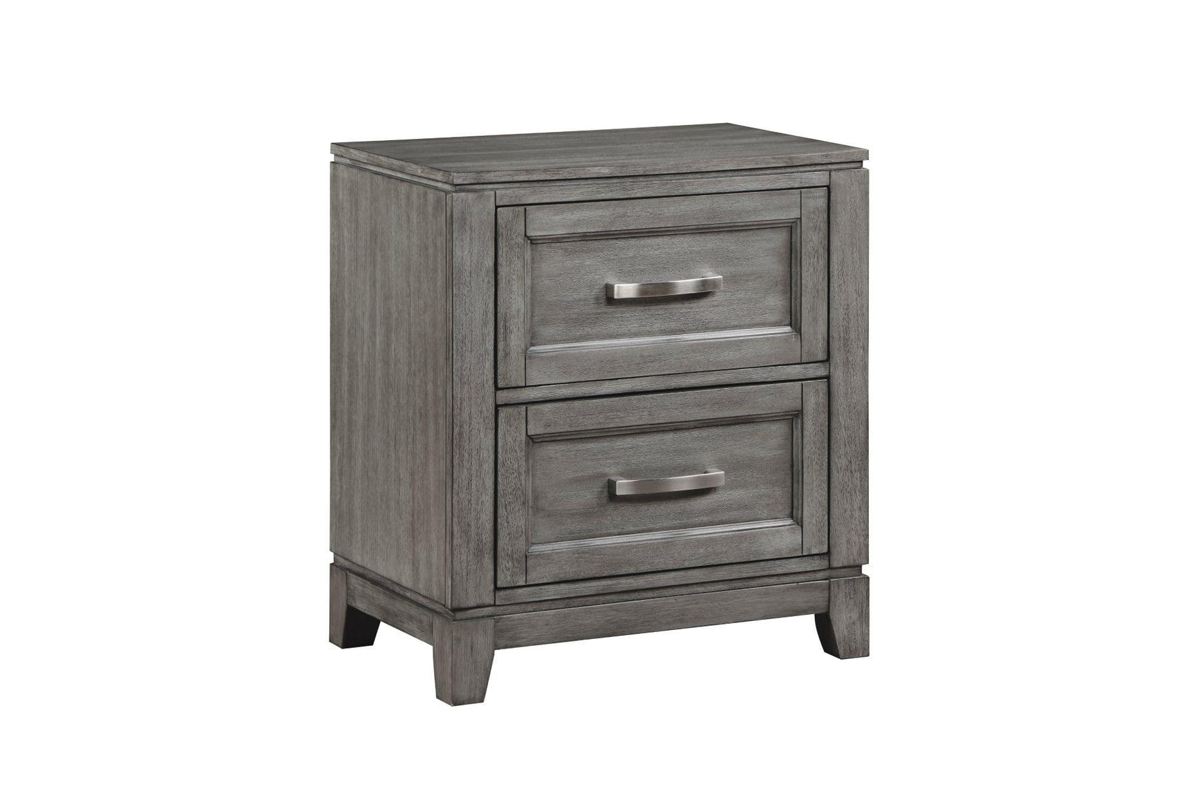 Garretson Gray Modern Transitional Okume Veneer Solid Wood Metal Storage Bedroom Set - Ella Furniture