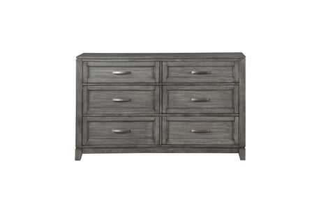 Garretson Gray Modern Transitional Okume Veneer Solid Wood Metal Storage Bedroom Set - Ella Furniture