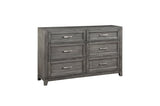 Garretson Gray Modern Transitional Okume Veneer Solid Wood Metal Storage Bedroom Set - Ella Furniture