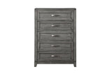 Garretson Gray Modern Transitional Okume Veneer Solid Wood Metal Storage Bedroom Set - Ella Furniture
