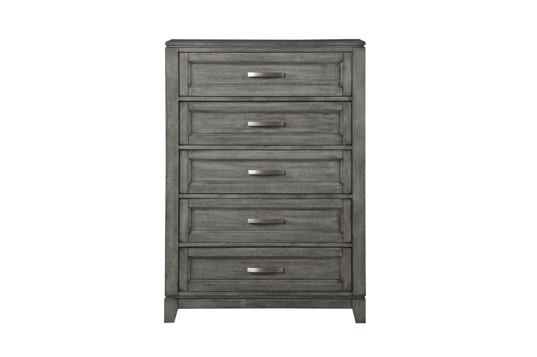 Garretson Gray Modern Transitional Okume Veneer Solid Wood Metal Storage Bedroom Set - Ella Furniture