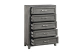 Garretson Gray Modern Transitional Okume Veneer Solid Wood Metal Storage Bedroom Set - Ella Furniture