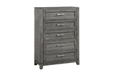 Garretson Gray Modern Transitional Okume Veneer Solid Wood Metal Storage Bedroom Set - Ella Furniture
